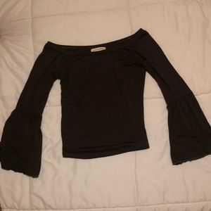 Off the shoulder flared long sleeve